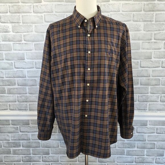 Vintage Ralph Lauren Plaid Button Up Shirt Men XXL Classic Long Sleeve Staple - Picture 9 of 9